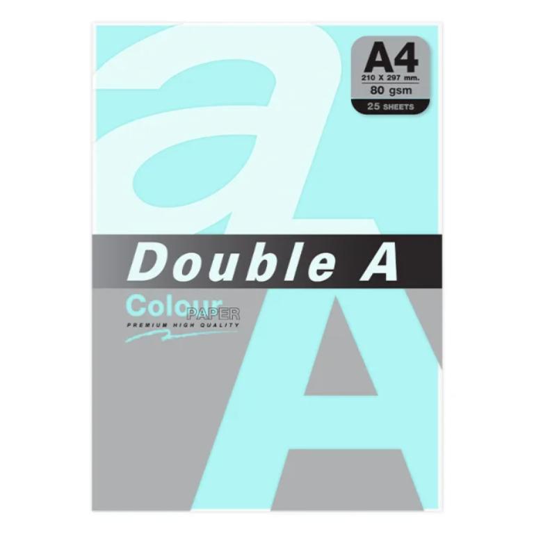 PAPEL A4 DOUBLE A COLOUR 80G 25 HOJAS AZUL OCEANO
