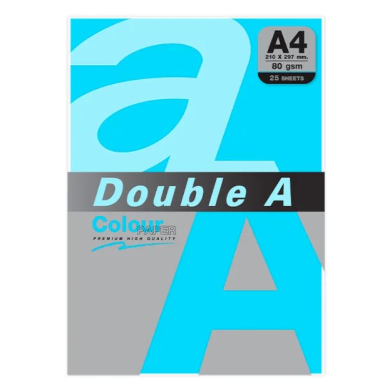 PAPEL A4 DOUBLE A COLOUR 80G 25 HOJAS AZUL
