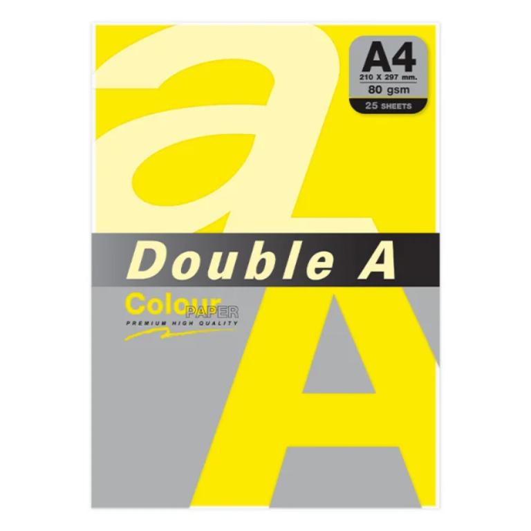 PAPEL A4 DOUBLE A COLOUR 80G 25 HOJAS LIMÓN
