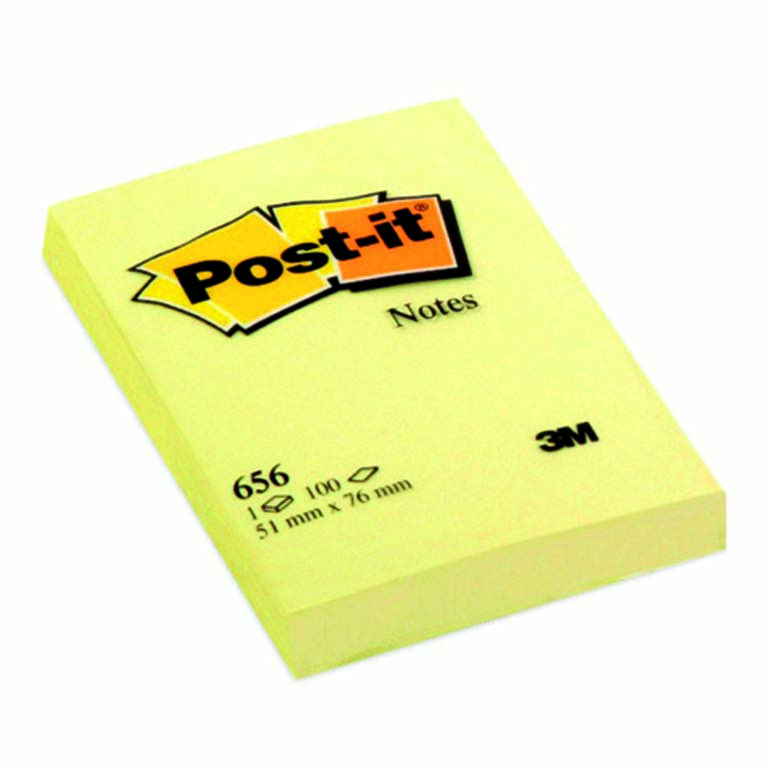 BLOC NOTAS ADHESIVAS QUITA Y PON POST-IT 51MMX76MM AMARILLAS 100 HOJAS