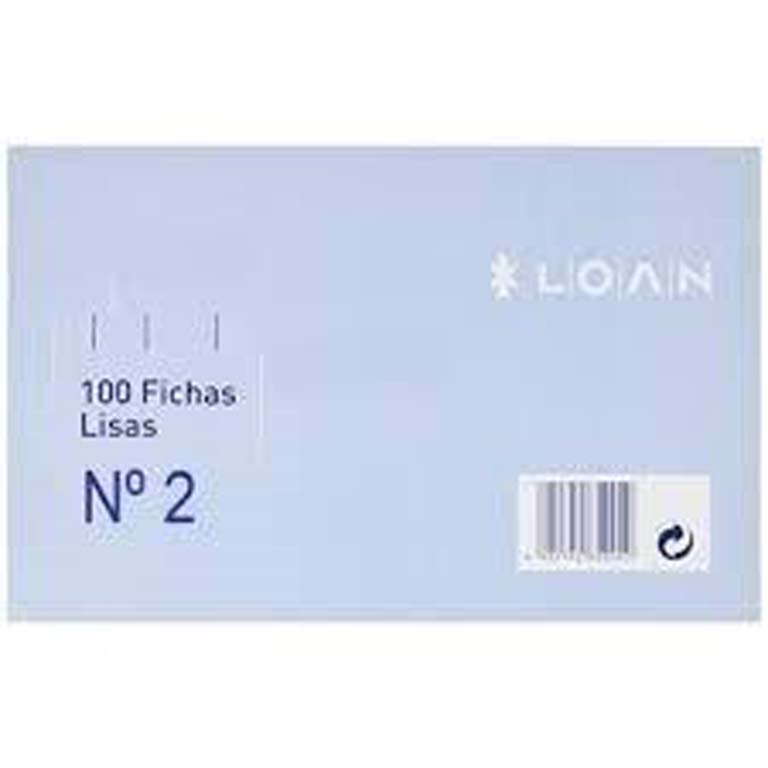 FICHAS CARTULINA LISA LOAN Nº2 75X125 100 HOJAS
