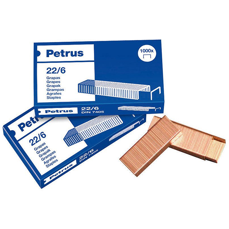 GRAPAS PETRUS 22/6 COBREADAS 1000 UNIDADES CAJA