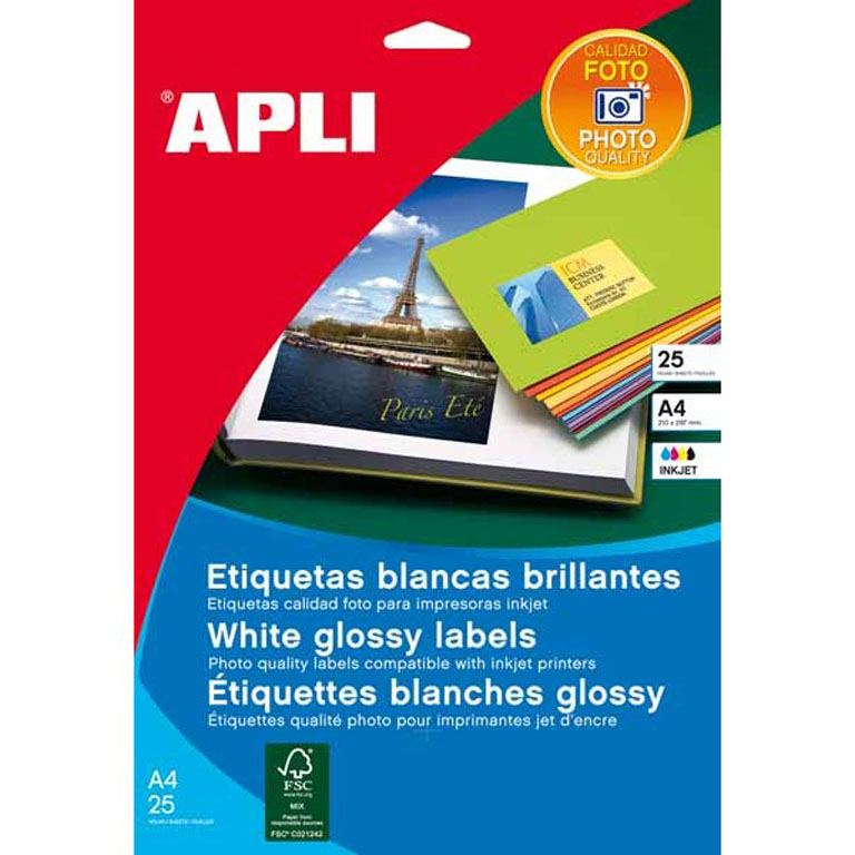 ETIQUETA AUTOADHESIVAS APLI BLANCAS 889X127 10 HOJAS