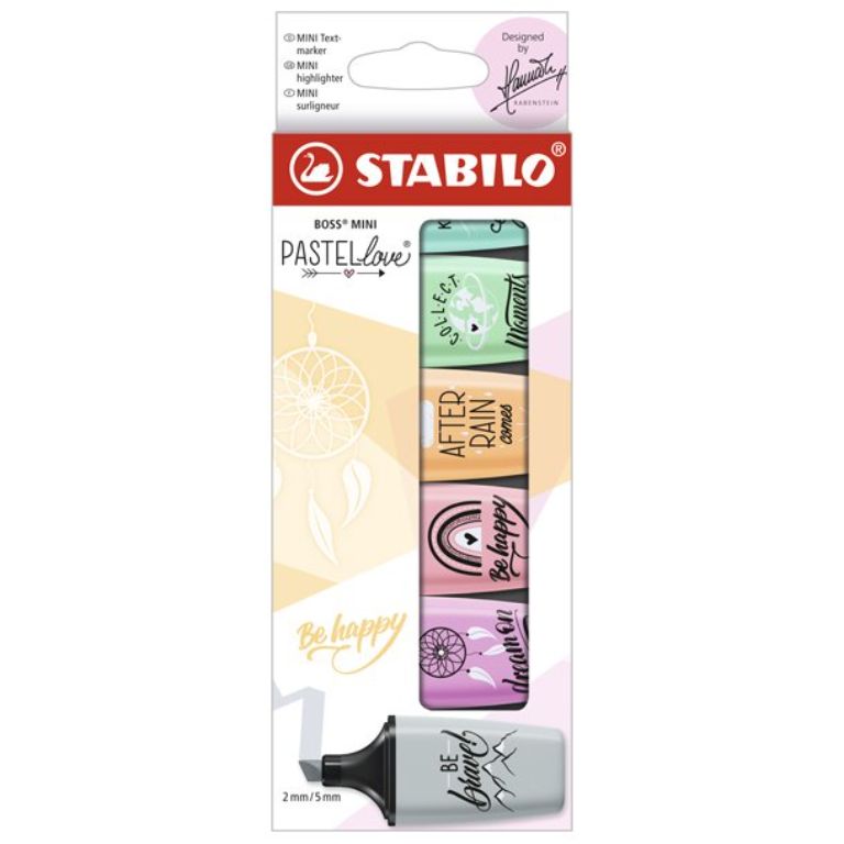 ROTULADOR FLUORESCENTE STABILO MINI PASTEL LOVE ESTUCHE 6 COLORES SURTIDOS
