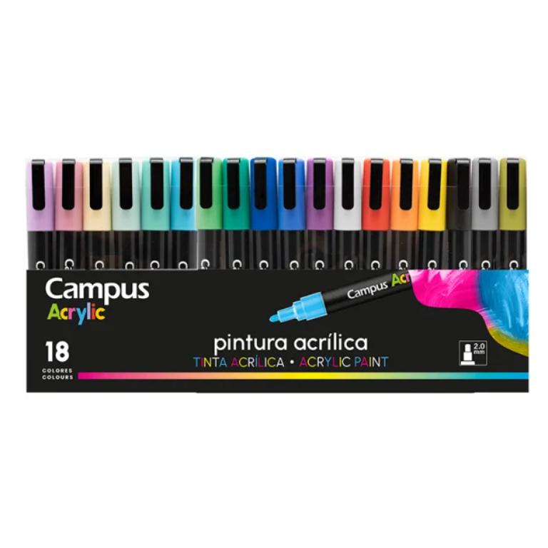 ROTULADOR CAMPUS ACRYLIC PACK 18