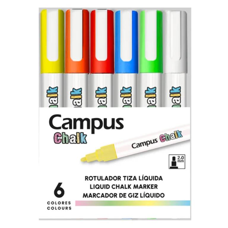 ROTULADOR CAMPUS TIZA LIQUIDA 6U FLU.