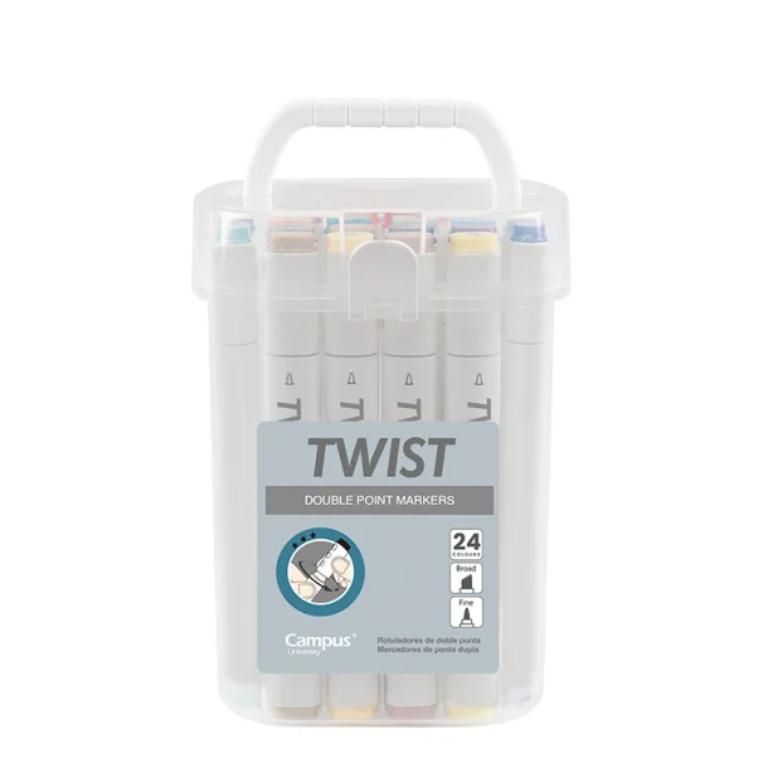 ROTULADOR TWIST DOBLE PUNTA 24COLOR
