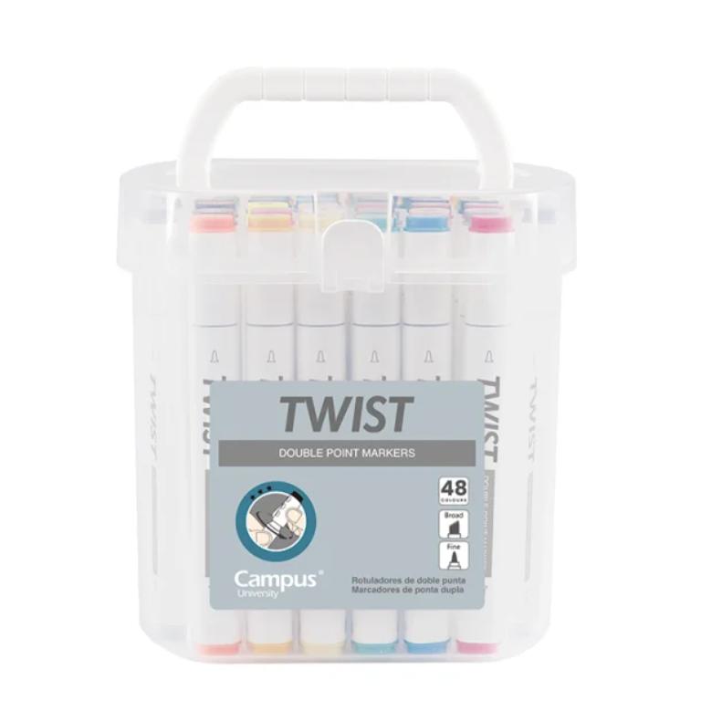 ROTULADOR TWIST DOBLE PUNTA 48COLOR