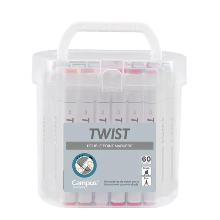 ROTULADOR TWIST DOBLE PUNTA 60COLOR