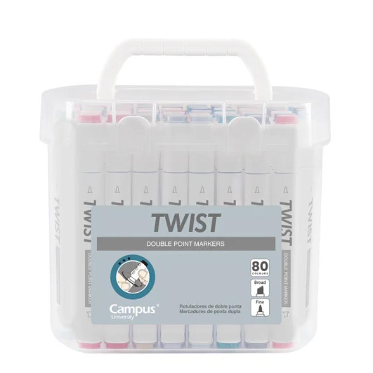 ROTULADOR TWIST DOBLE PUNTA 80COLOR