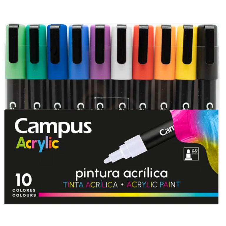 ROTULADOR CAMPUS ACRYLIC PACK 10 PET