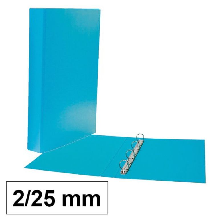 CARPETA ANILLAS PLUS OFFICE FOLIO CARTÓN FORRADO PP 2/25MM AZUL CLARO
