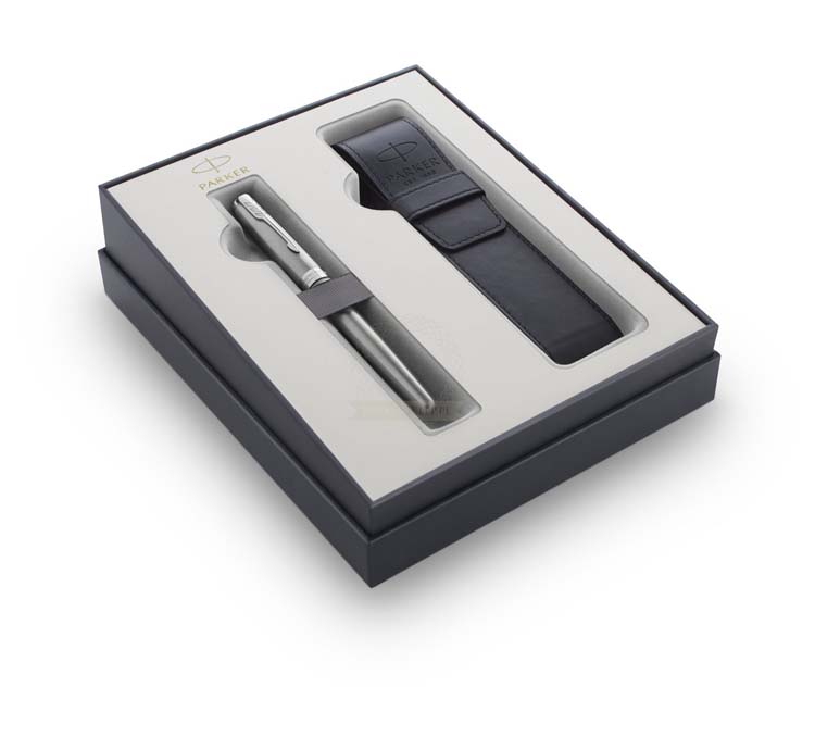 PLUMA+PURERA SONNET ACERO FUNDA PIEL