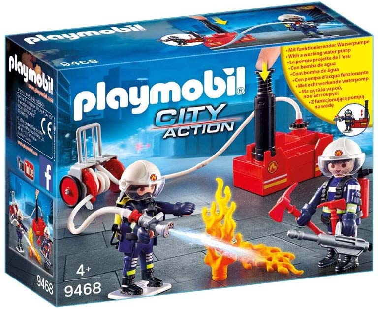 PLAYMOBIL BOMBEROS CON BOMBA DE AGUA 9468