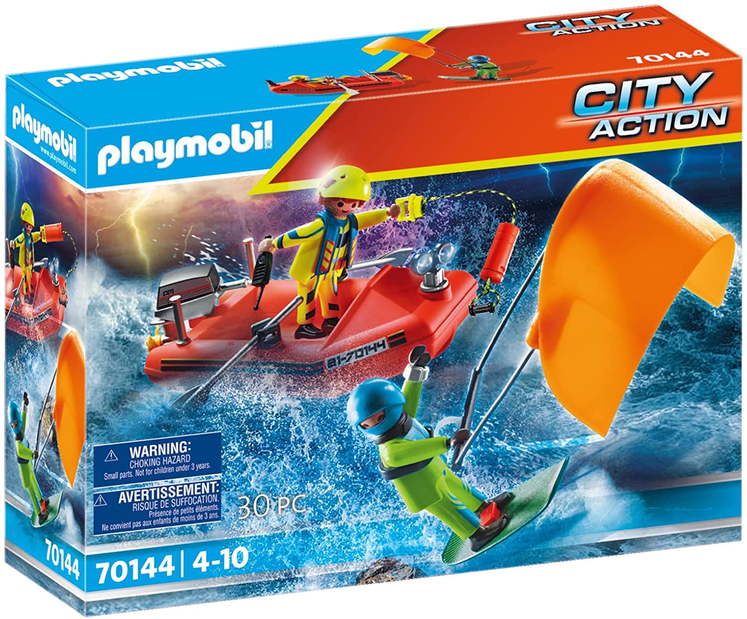 PLAYMOBIL RESCATE DE KITESURFER CON BASE