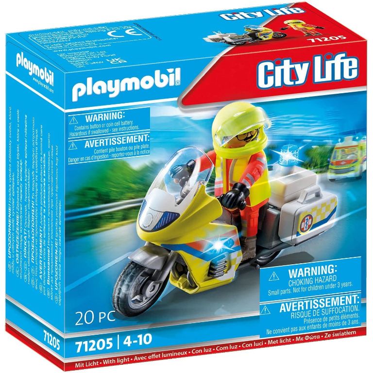 PLAYMOBIL MOTO DE EMERGENCIAS CON LUZ INTERMITENTE