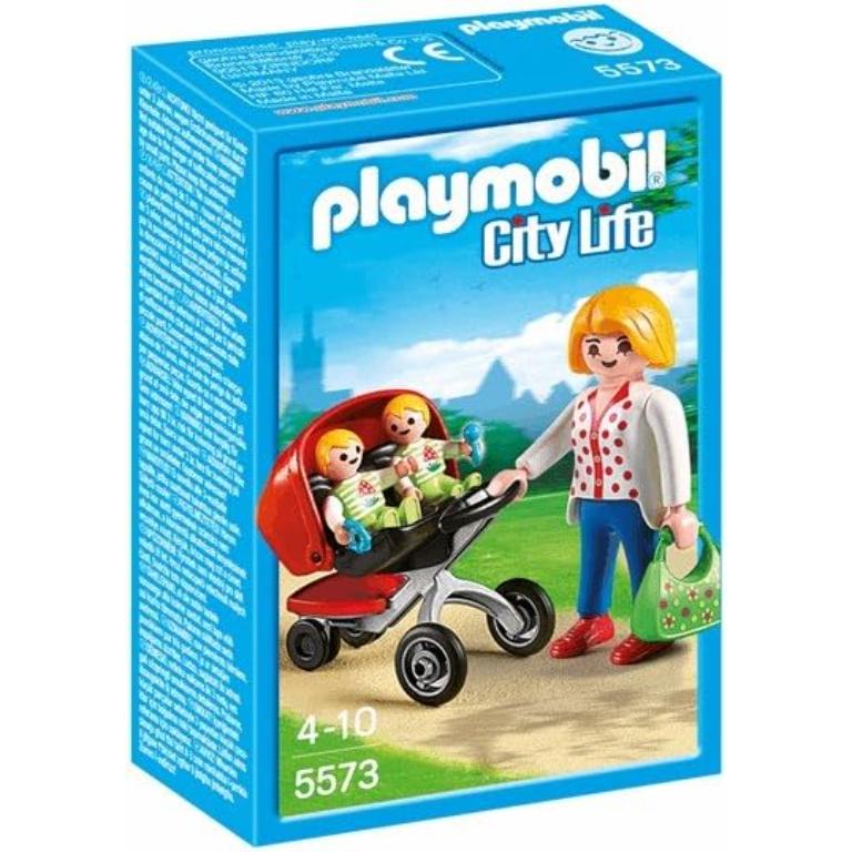 PLAYMOBIL MAMA CON CARRITO DE GEMELOS