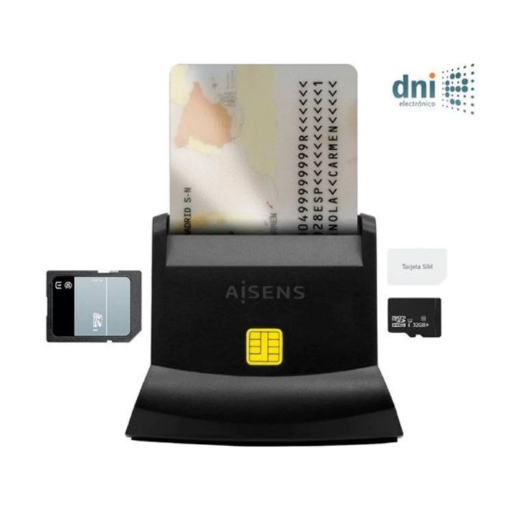 LECTOR DE DNI Y TARJETAS USB-C AISENS
