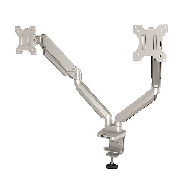 BRAZO DOBLE SOPORTE MONITOR FELLOWES PLATINUM SERIES PLATA
