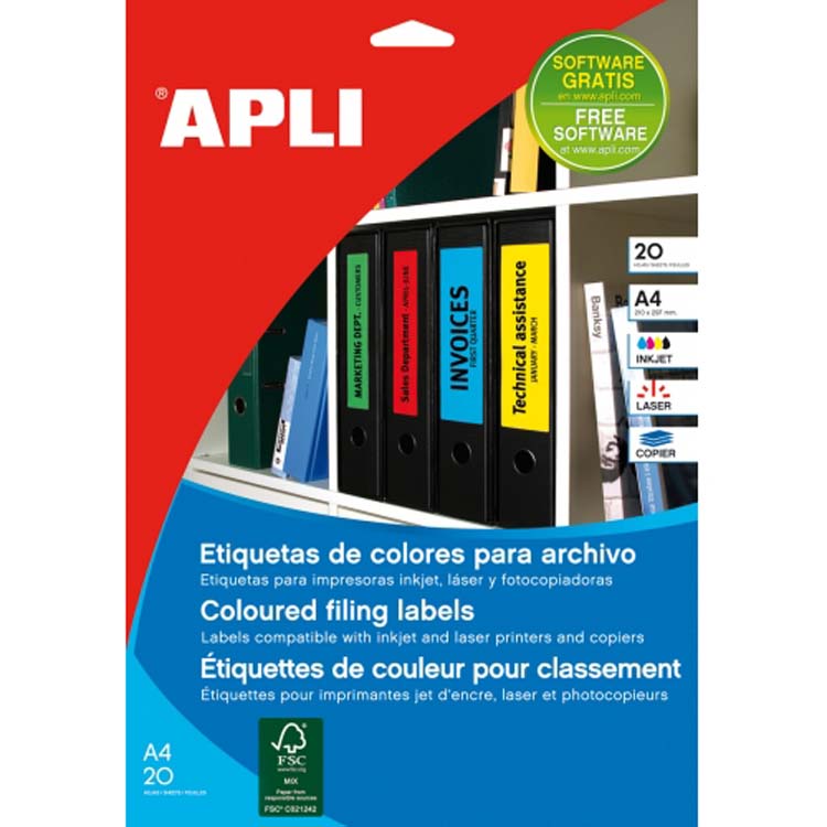 ETIQUETA ADHES. APLI A4 190X61VERP25