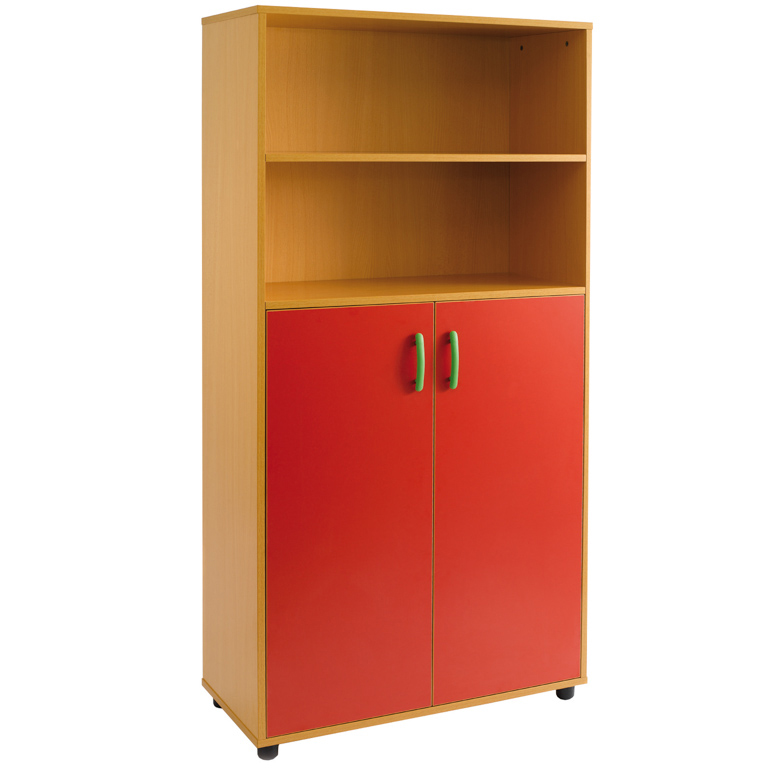 Armario estantería Haya 2 puertas y 3+2 huecos 183x90x40cm