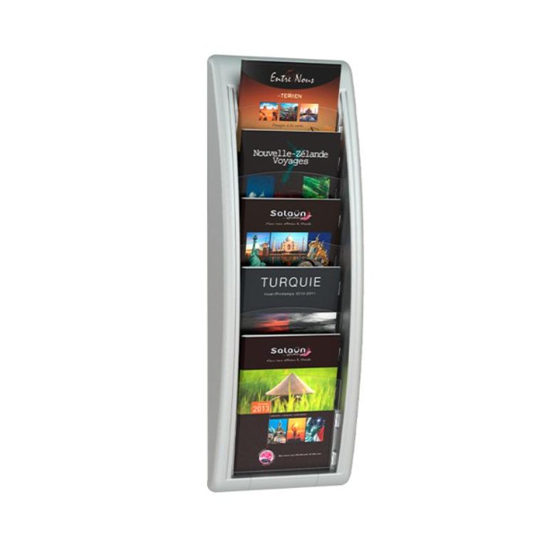 EXPOSITOR PAPERFLOW MURAL QUICK FIT A4 4 CASILLAS PLATA
