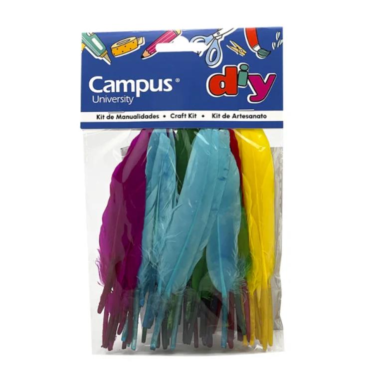 SET MANUALIDADES CAMPUS UNIVERSITY PLUMAS DE OCA COLORES
