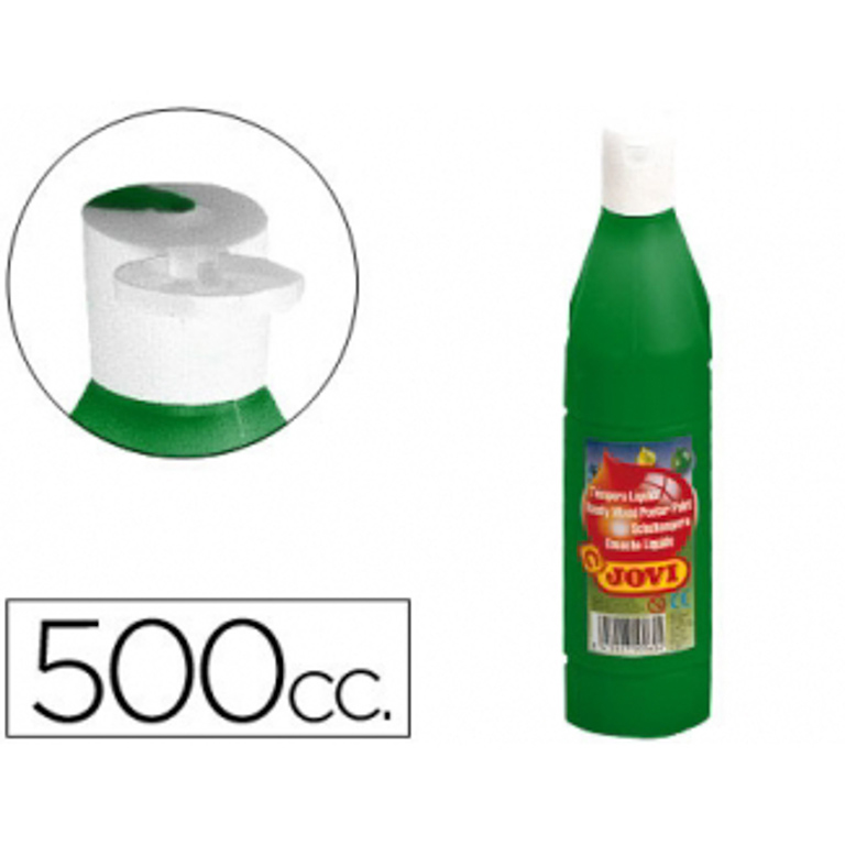 TEMPERA LIQUIDA JOVI BOTE 500 ML COLOR VERDE OSCURO