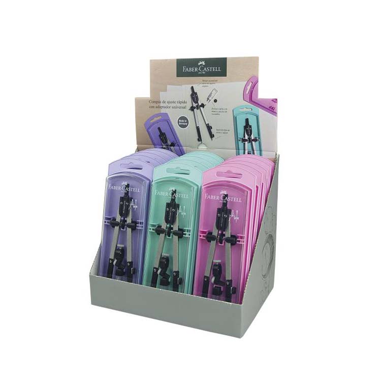 COMPAS BIGOTERA FABER PASTEL  EXPOSITOR 15 UNIDADES COLORES PASTEL